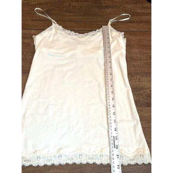Aeropostale Lace Trim Cami Tank Size Large Cream Y2K Preppy 90S Coquette - Picture 14 of 14